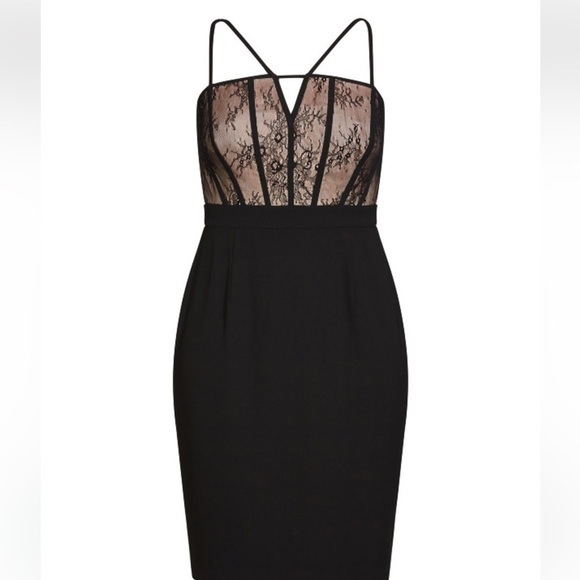 City Chic Lace Bodice Fitted Sensuous Dress - NWT! Size M/18 - Picture 7 of 7